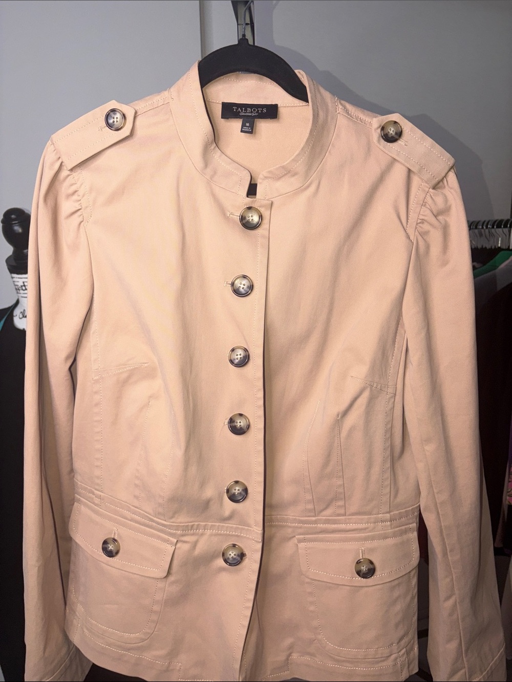 Talbots Beige Utility Jacket with Button Front - Picture 5 of 5